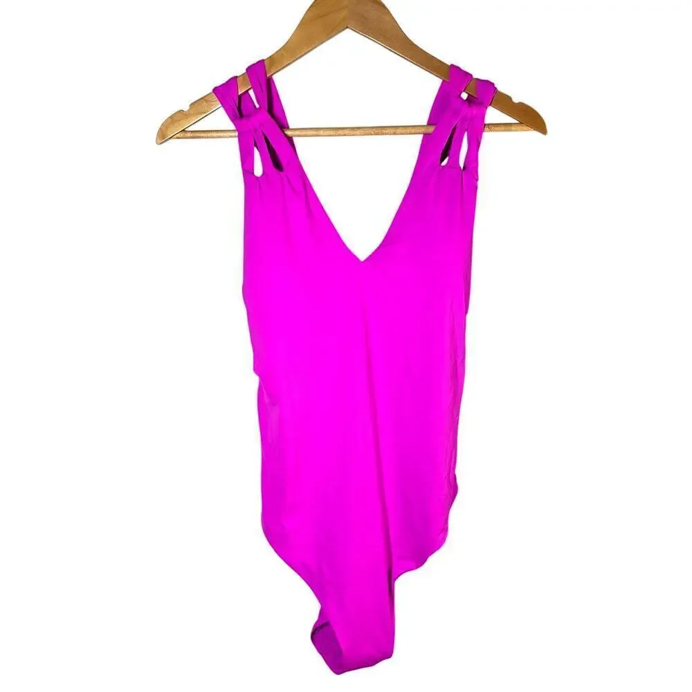 Becca Rebecca Virtue  Swimsuit Pink Strappy One Piece Plus Size 1X